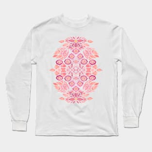 Boho floral folk watercolor medaillon Long Sleeve T-Shirt